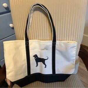 Canvas Black Dog Logo Dog Tote Bag